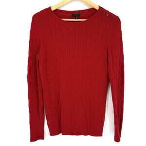 Talbots Cable Knit Pullover Sweater M Red
